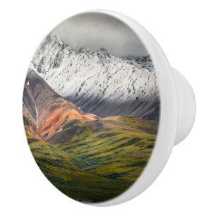 Bouton De Porte En Céramique Montagne polychrome, Denali NP, Alaska
