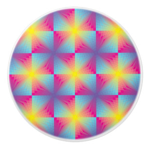 Bouton De Porte En Céramique Mosaïque carrée abstraite de vecteur