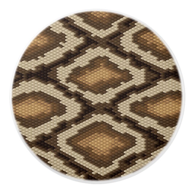 Bouton De Porte En Céramique Motif 2 de peau de serpent de python (Devant)