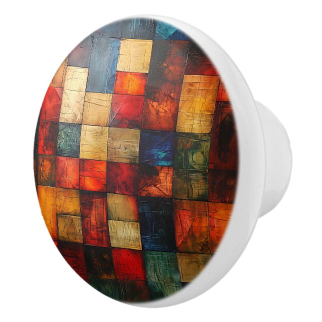 Bouton De Porte En Céramique Motif Abstrait (Droite)