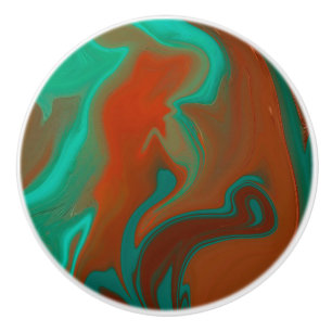 Bouton De Porte En Céramique motif abstrait,