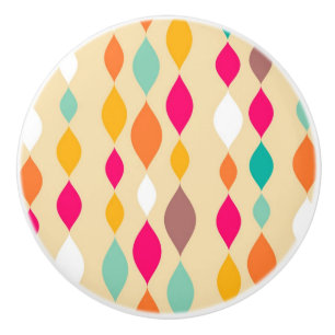 Bouton De Porte En Céramique motif abstrait de style rétro