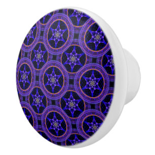 Bouton De Porte En Céramique Motif abstrait élégant boho moderne floral #505