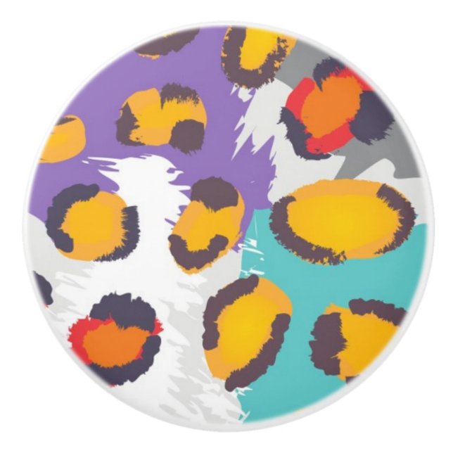 Bouton De Porte En Céramique Motif animal de faune (Devant)