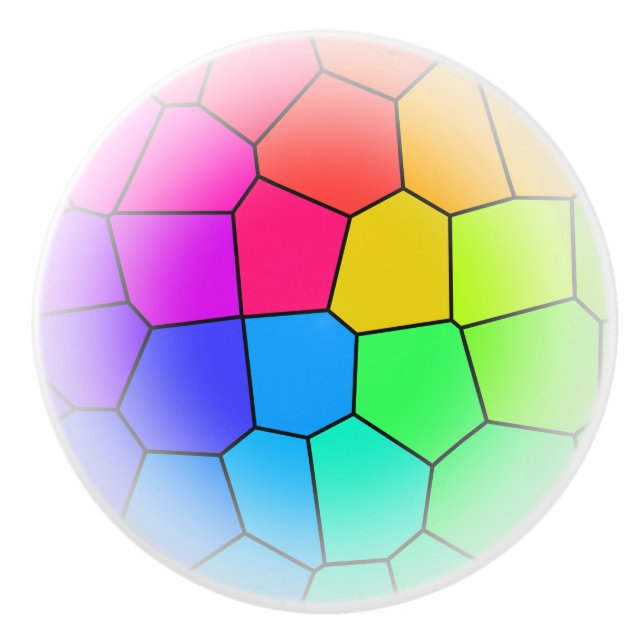 Bouton De Porte En Céramique Motif arc-en-ciel (Devant)