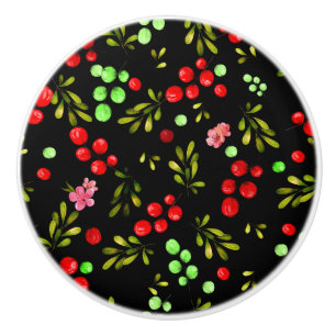 Bouton De Porte En Céramique Motif Berries