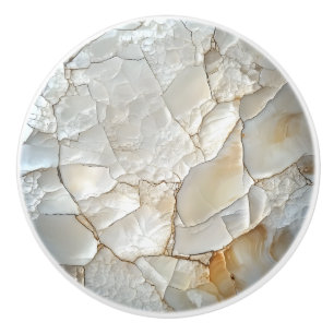 Bouton De Porte En Céramique Motif blanc Nacre