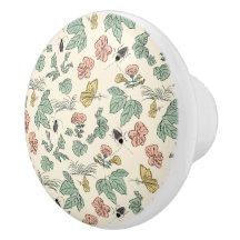 Motif botanique vintage avec papillons et abeille