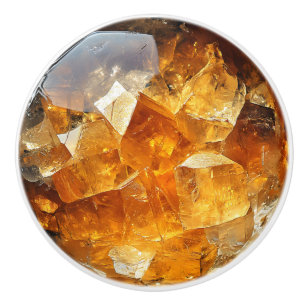 Bouton De Porte En Céramique Motif brut Citrine foncée