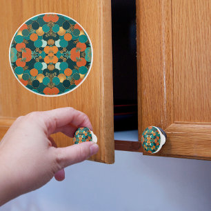 Bouton De Porte En Céramique Motif Cercle Tendance