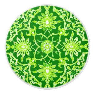 Bouton De Porte En Céramique Motif chinois Art Nouveau - Emerald Green