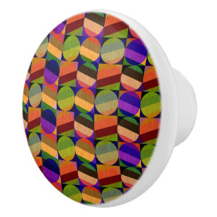 Bouton De Porte En Céramique Motif coloré inspiré de l'ancien