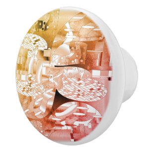Bouton De Porte En Céramique Motif d'âge spatial