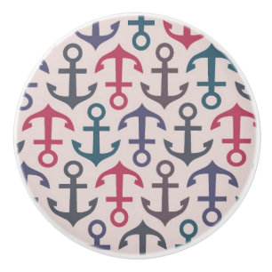 Bouton De Porte En Céramique Motif d'Ancre