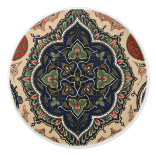 Bouton De Porte En Céramique Motif d'Arabie vintage