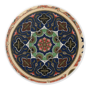 Bouton De Porte En Céramique Motif d'Arabie vintage