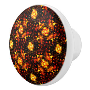 Bouton De Porte En Céramique Motif d'art abstrait élégant boho moderne or #506
