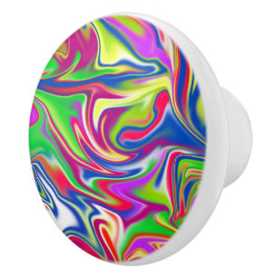 Bouton De Porte En Céramique Motif De Bonbons Marbleisé, Céramique Draw Knob.