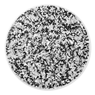 Bouton De Porte En Céramique Motif de camouflage gris noir blanc arctique