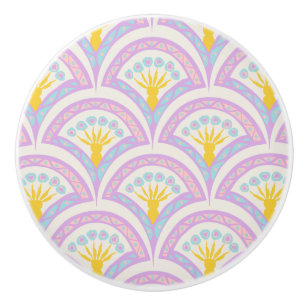Bouton De Porte En Céramique Motif de coquille de couleur pastel