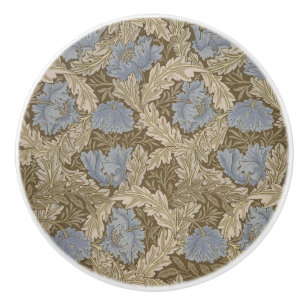 Bouton De Porte En Céramique Motif de couronne bleue (par William Morris)