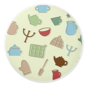 Bouton De Porte En Céramique Motif de cuisine