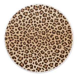 Bouton De Porte En Céramique Motif de design imprimé léopard exotique