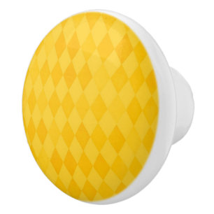 Bouton De Porte En Céramique Motif de diamant jaune