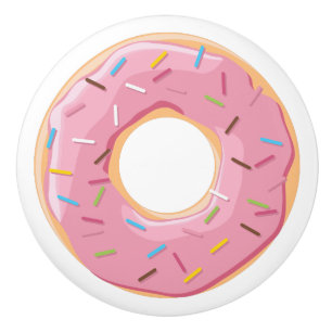 Bouton De Porte En Céramique Motif de Donuts Colorés Rétro pour une Fête Amusan