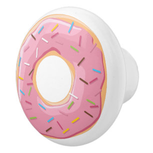Bouton De Porte En Céramique Motif de Donuts Colorés Rétro pour une Fête Amusan