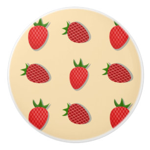 Bouton De Porte En Céramique Motif de fraises pour les fruits à l'été bonnes vi