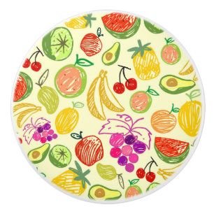 Bouton De Porte En Céramique Motif de fruits