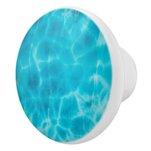 Bouton De Porte En Céramique Motif de gemme, Larimar bleu/pierre de l'Atlantide