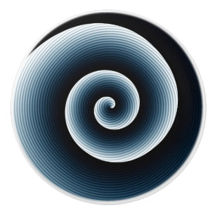 Bouton De Porte En Céramique Motif de la spirale bleue prussienne