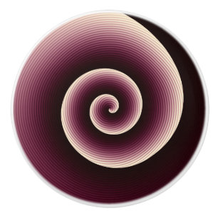 Bouton De Porte En Céramique Motif de la spirale rouge du vin