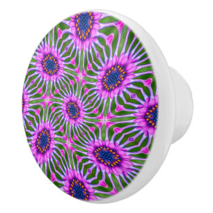 Bouton De Porte En Céramique Motif de marguerite esthétique
