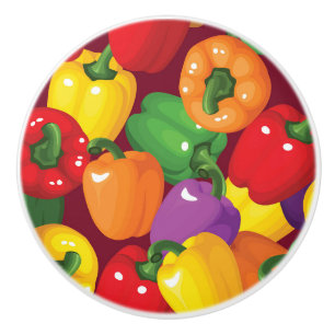 Bouton De Porte En Céramique Motif de paprika