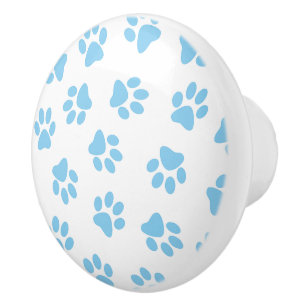 Bouton De Porte En Céramique Motif De Pâtes, Poches De Chien, Bébé Pâtes Bleues