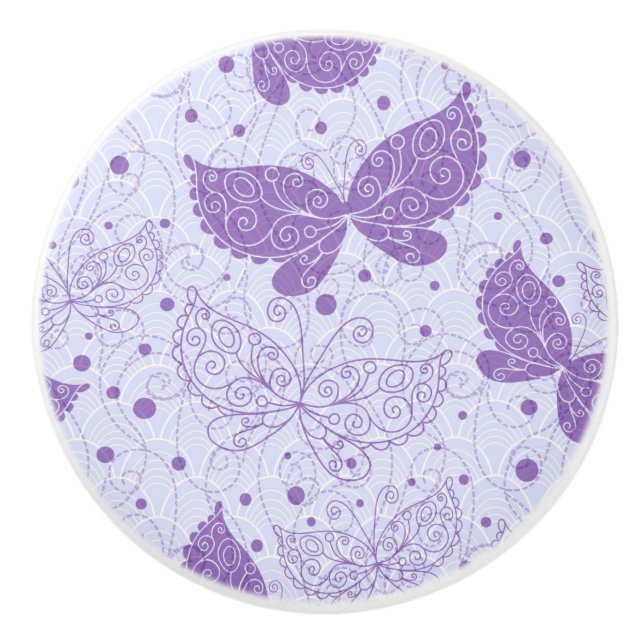 Bouton De Porte En Céramique Motif de ressort (Devant)