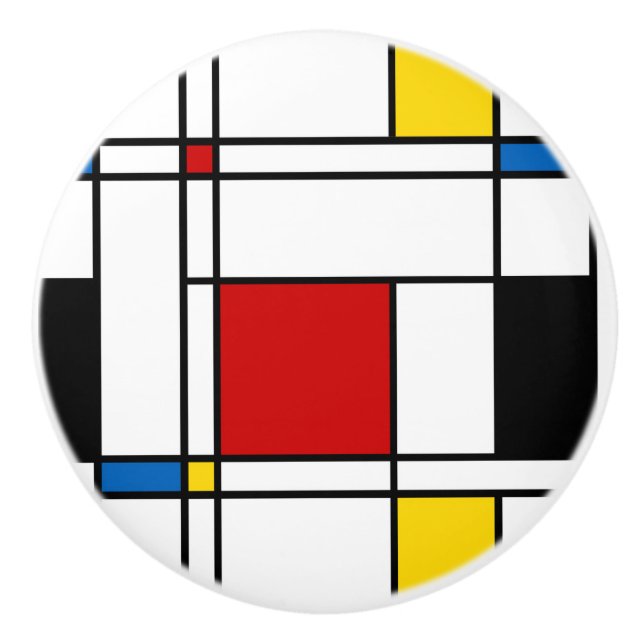 Bouton De Porte En Céramique Motif de Stijl (Devant)