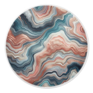 Bouton De Porte En Céramique Motif de style Agate