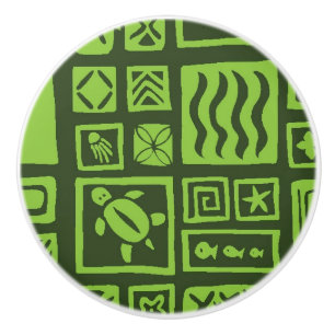 Bouton De Porte En Céramique Motif de Tiki