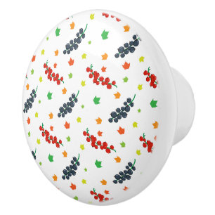 Bouton De Porte En Céramique Motif Des Berries, Berry, Blueberry, Fruit