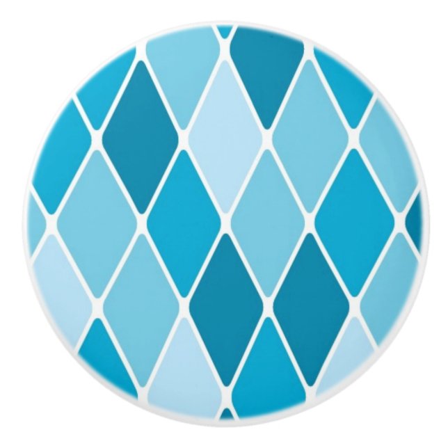 Bouton De Porte En Céramique Motif d'hiver de harlequin (Devant)