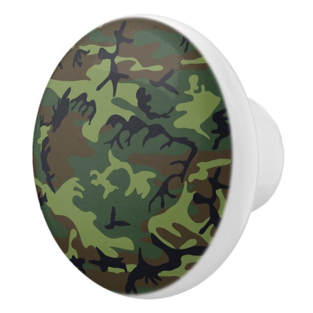 Bouton De Porte En Céramique Motif du Camouflage Vert, Motif militaire, Armée (Droite)