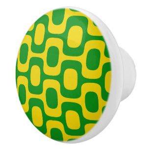 Bouton De Porte En Céramique Motif du trottoir d'Ipanema, Motif de plage, Brési