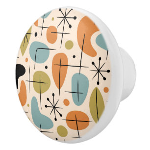 Bouton De Porte En Céramique Motif en forme d'étoile de style Mid Century Moder