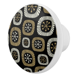 Bouton De Porte En Céramique Motif en forme d'étoile du milieu du siècle modern