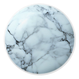 Bouton De Porte En Céramique Motif en marbre gris froid