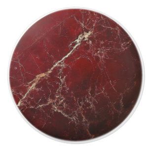 Bouton De Porte En Céramique Motif en marbre rouge foncé